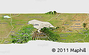 Shaded Relief Panoramic Map of Kween, satellite outside