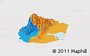 Political Panoramic Map of Kasese, cropped outside