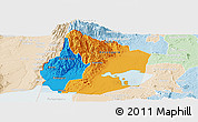 Political Panoramic Map of Kasese, lighten