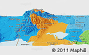 Political Panoramic Map of Kasese, political shades outside