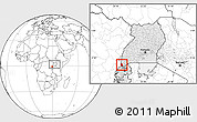 Blank Location Map of Bufumbira, highlighted country, within the entire country