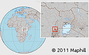 Gray Location Map of Bufumbira, within the entire country