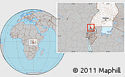 Gray Location Map of Bufumbira, highlighted country, highlighted parent region
