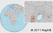 Gray Location Map of Bufumbira, highlighted parent region, within the entire country