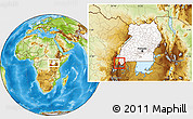 Physical Location Map of Bufumbira, highlighted country, highlighted parent region, within the entire country
