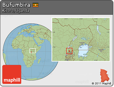 Savanna Style Location Map of Bufumbira, highlighted parent region, within the entire country