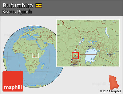 Savanna Style Location Map of Bufumbira, highlighted parent region, within the entire country
