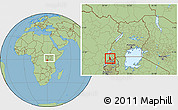 Savanna Style Location Map of Bufumbira, highlighted parent region, within the entire country