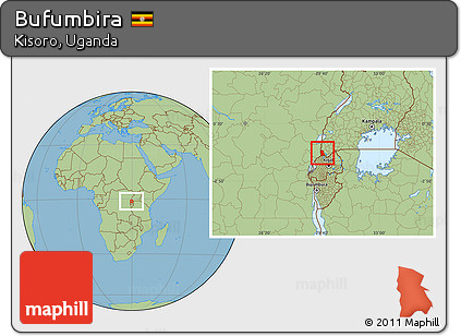 Savanna Style Location Map of Bufumbira, highlighted parent region