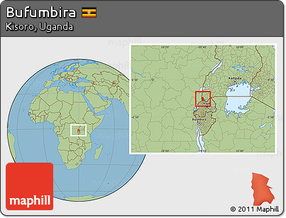 Savanna Style Location Map of Bufumbira, highlighted parent region