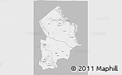 Gray 3D Map of Kotido, single color outside