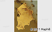 Physical 3D Map of Kotido, darken