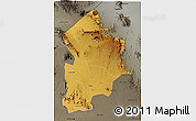 Physical 3D Map of Kotido, darken, semi-desaturated