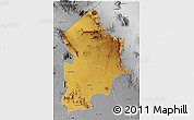 Physical 3D Map of Kotido, desaturated