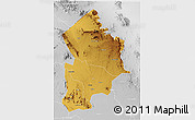 Physical 3D Map of Kotido, lighten, desaturated