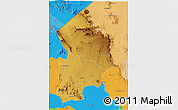 Physical 3D Map of Kotido, political outside