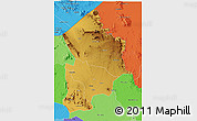 Physical 3D Map of Kotido, political shades outside