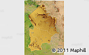 Physical 3D Map of Kotido, satellite outside