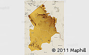 Physical 3D Map of Kotido, shaded relief outside
