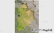 Satellite 3D Map of Kotido, semi-desaturated