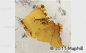 Physical 3D Map of Dodoth, lighten, semi-desaturated