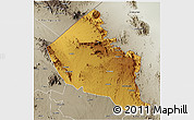 Physical 3D Map of Dodoth, semi-desaturated