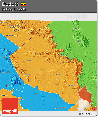Political 3D Map of Dodoth