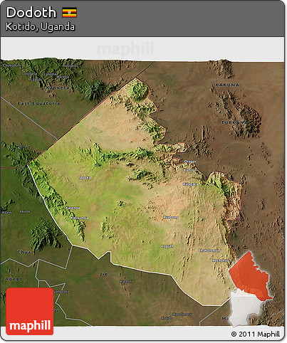 Satellite 3D Map of Dodoth, darken