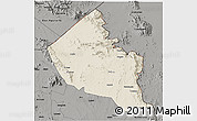 Shaded Relief 3D Map of Dodoth, darken, semi-desaturated