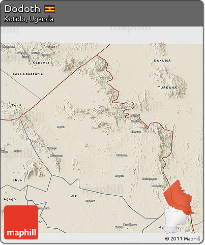 Shaded Relief 3D Map of Dodoth