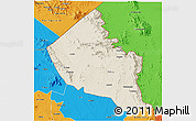 Shaded Relief 3D Map of Dodoth, political outside