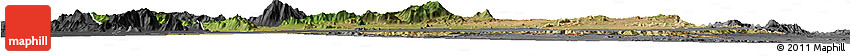 Satellite Horizon Map of Dodoth, darken, desaturated