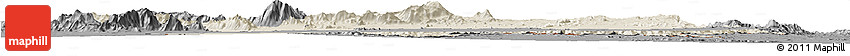 Shaded Relief Horizon Map of Dodoth, darken, desaturated