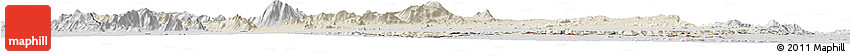 Shaded Relief Horizon Map of Dodoth, desaturated