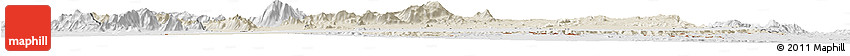 Shaded Relief Horizon Map of Dodoth, lighten, desaturated