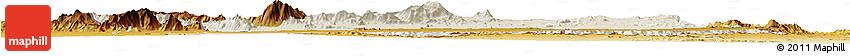 Shaded Relief Horizon Map of Dodoth, physical outside