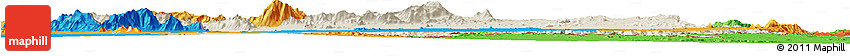 Shaded Relief Horizon Map of Dodoth, political outside