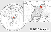 Blank Location Map of Dodoth, highlighted country, within the entire country