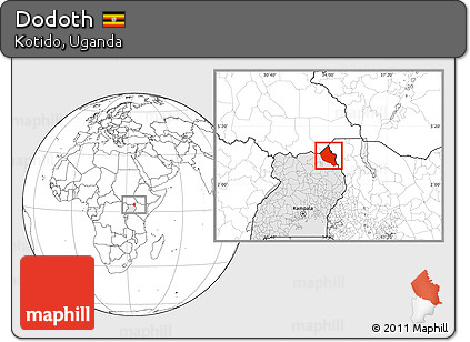 Blank Location Map of Dodoth, highlighted country