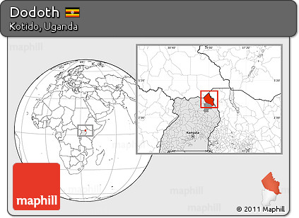 Blank Location Map of Dodoth, highlighted country, highlighted parent region