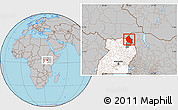 Gray Location Map of Dodoth, highlighted country, highlighted parent region