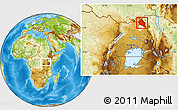 Physical Location Map of Dodoth, highlighted parent region, within the entire country