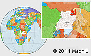 Political Location Map of Dodoth, highlighted country, highlighted parent region, within the entire country