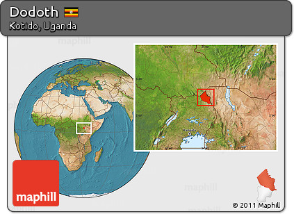 Satellite Location Map of Dodoth