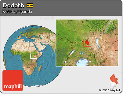Satellite Location Map of Dodoth