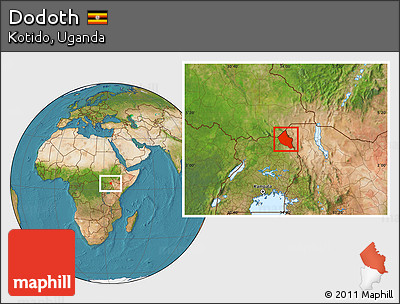 Satellite Location Map of Dodoth