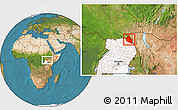 Satellite Location Map of Dodoth, highlighted country