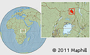 Savanna Style Location Map of Dodoth, within the entire country, hill shading