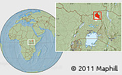 Savanna Style Location Map of Dodoth, highlighted parent region, within the entire country, hill shading