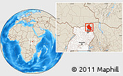 Shaded Relief Location Map of Dodoth, highlighted country, highlighted parent region